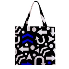 Right Direction - Blue  Zipper Grocery Tote Bag by Valentinaart