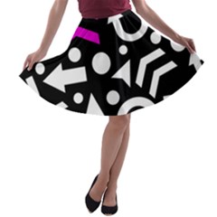 Right Direction - Magenta A-line Skater Skirt by Valentinaart