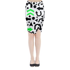 Green Right Direction  Midi Wrap Pencil Skirt by Valentinaart