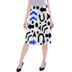 Blue Right Direction Midi Beach Skirt by Valentinaart