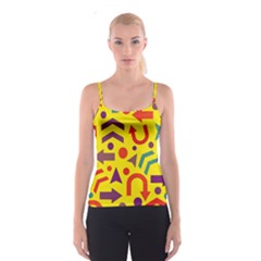 Yellow Direction Spaghetti Strap Top by Valentinaart