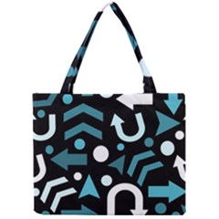 Cyan Direction  Mini Tote Bag by Valentinaart