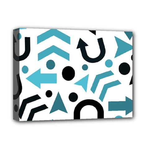 Cyan Direction Pattern Deluxe Canvas 16  X 12   by Valentinaart