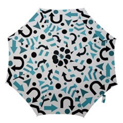 Cyan Direction Pattern Hook Handle Umbrellas (small) by Valentinaart