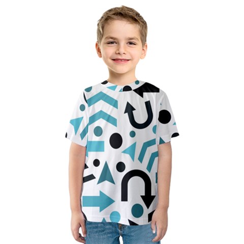 Cyan Direction Pattern Kids  Sport Mesh Tee by Valentinaart