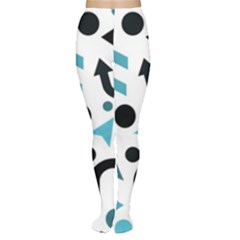 Cyan Direction Pattern Women s Tights by Valentinaart