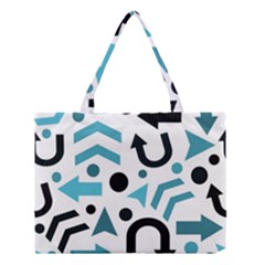 Cyan Direction Pattern Medium Tote Bag by Valentinaart