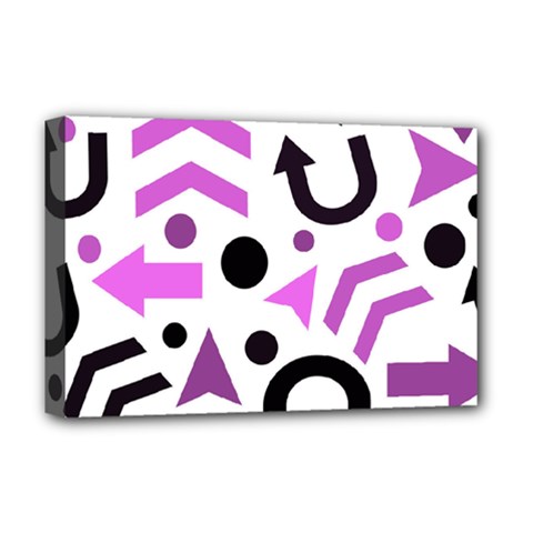 Magenta Direction Pattern Deluxe Canvas 18  X 12   by Valentinaart