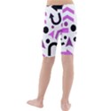 Magenta direction pattern Kids  Mid Length Swim Shorts View2