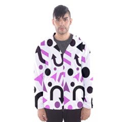 Magenta Direction Pattern Hooded Wind Breaker (men) by Valentinaart