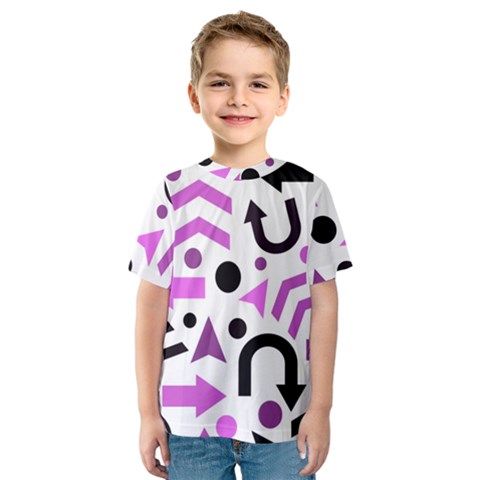 Magenta Direction Pattern Kids  Sport Mesh Tee by Valentinaart