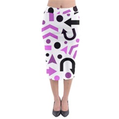 Magenta Direction Pattern Midi Pencil Skirt by Valentinaart