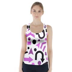 Magenta Direction Pattern Racer Back Sports Top by Valentinaart