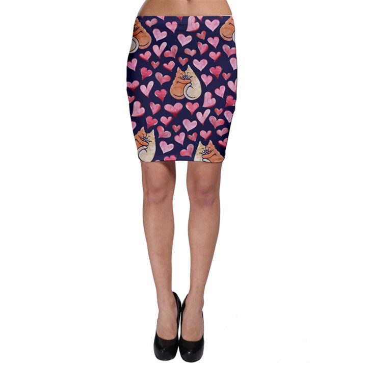 Crazy Cat Love Bodycon Skirt