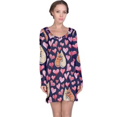 Crazy Cat Love Long Sleeve Nightdress by BubbSnugg