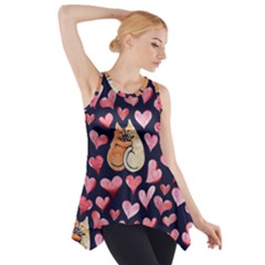 Crazy Cat Love Side Drop Tank Tunic by BubbSnugg