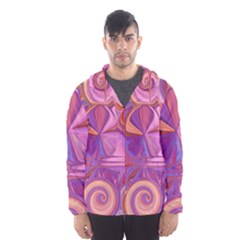 Candy Abstract Pink, Purple, Orange Hooded Wind Breaker (men)