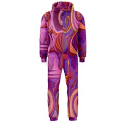 Candy Abstract Pink, Purple, Orange Hooded Jumpsuit (men) 