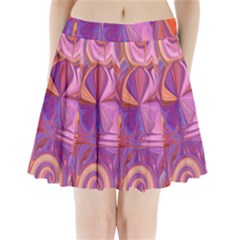 Candy Abstract Pink, Purple, Orange Pleated Mini Skirt