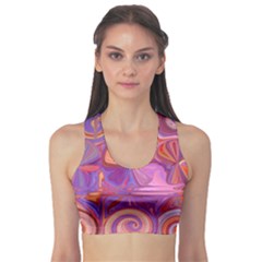 Candy Abstract Pink, Purple, Orange Sports Bra