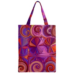 Candy Abstract Pink, Purple, Orange Zipper Classic Tote Bag by digitaldivadesigns