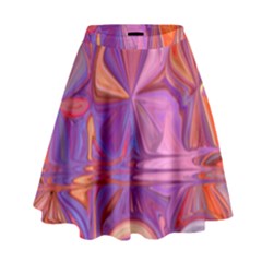 Candy Abstract Pink, Purple, Orange High Waist Skirt