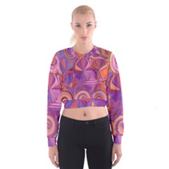 Candy Abstract Pink, Purple, Orange Women s Cropped Sweatshirt by digitaldivadesigns