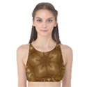 Elegant Gold Brown Kaleidoscope Star Tank Bikini Top View1