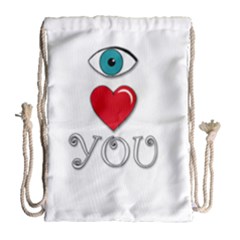 I Love You Drawstring Bag (large) by Valentinaart