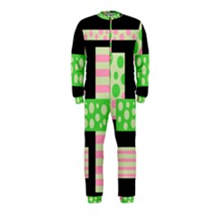 Green And Pink Collage Onepiece Jumpsuit (kids) by Valentinaart