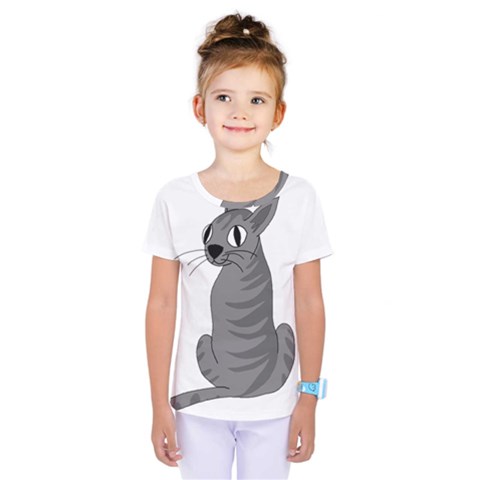 Gray Cat Kids  One Piece Tee by Valentinaart