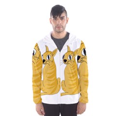 Yellow Cat Hooded Wind Breaker (men) by Valentinaart