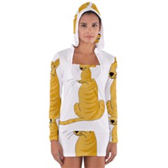 Yellow Cat Women s Long Sleeve Hooded T-shirt by Valentinaart