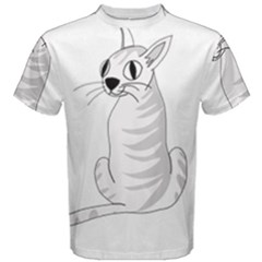 White Cat  Men s Cotton Tee by Valentinaart