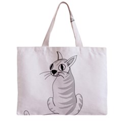 White Cat  Zipper Mini Tote Bag by Valentinaart