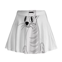 White Cat  Mini Flare Skirt by Valentinaart