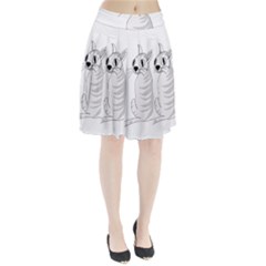 White Cat  Pleated Skirt by Valentinaart