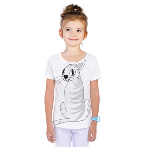 White Cat  Kids  One Piece Tee by Valentinaart