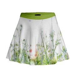 Carrot Flowers Mini Flare Skirt by DeneWestUK