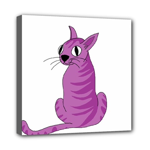 Purple Cat Mini Canvas 8  X 8  by Valentinaart