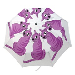 Purple Cat Folding Umbrellas by Valentinaart