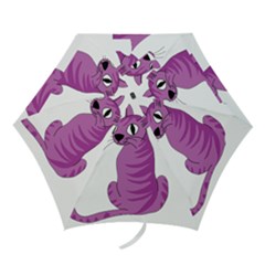 Purple Cat Mini Folding Umbrellas by Valentinaart