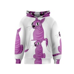 Purple Cat Kids  Pullover Hoodie by Valentinaart