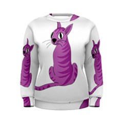 Purple Cat Women s Sweatshirt by Valentinaart