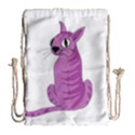 Purple cat Drawstring Bag (Large) View1