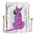 Purple cat Drawstring Bag (Large) View2