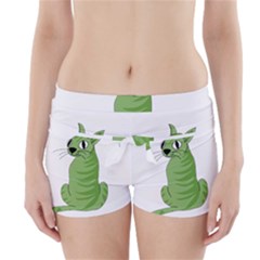 Green Cat Boyleg Bikini Wrap Bottoms by Valentinaart