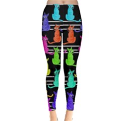 Colorful Cats Pattern Leggings  by Valentinaart