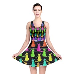 Colorful Cats Pattern Reversible Skater Dress by Valentinaart