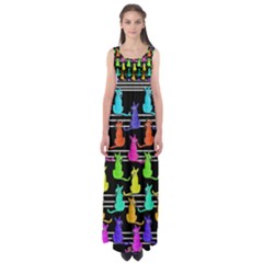 Colorful Cats Pattern Empire Waist Maxi Dress by Valentinaart